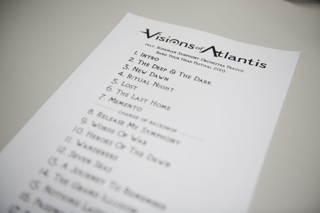 VISIONS OF ATLANTIS's setlist for the live show with orchestra