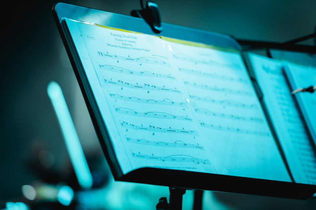 The scores of the orchestra during our live show